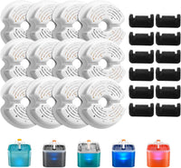 AONBOY Cat Water Fountain Filters - 12 Filters & 12 Sponges