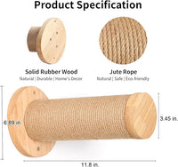 FUKUMARU Cat Wall Furniture, 11.8 Inch Cats Steps for Drywall, Kitten Stairs for Wall Mounted with Jute Scratching Kittens Shelf, 2 of Pack