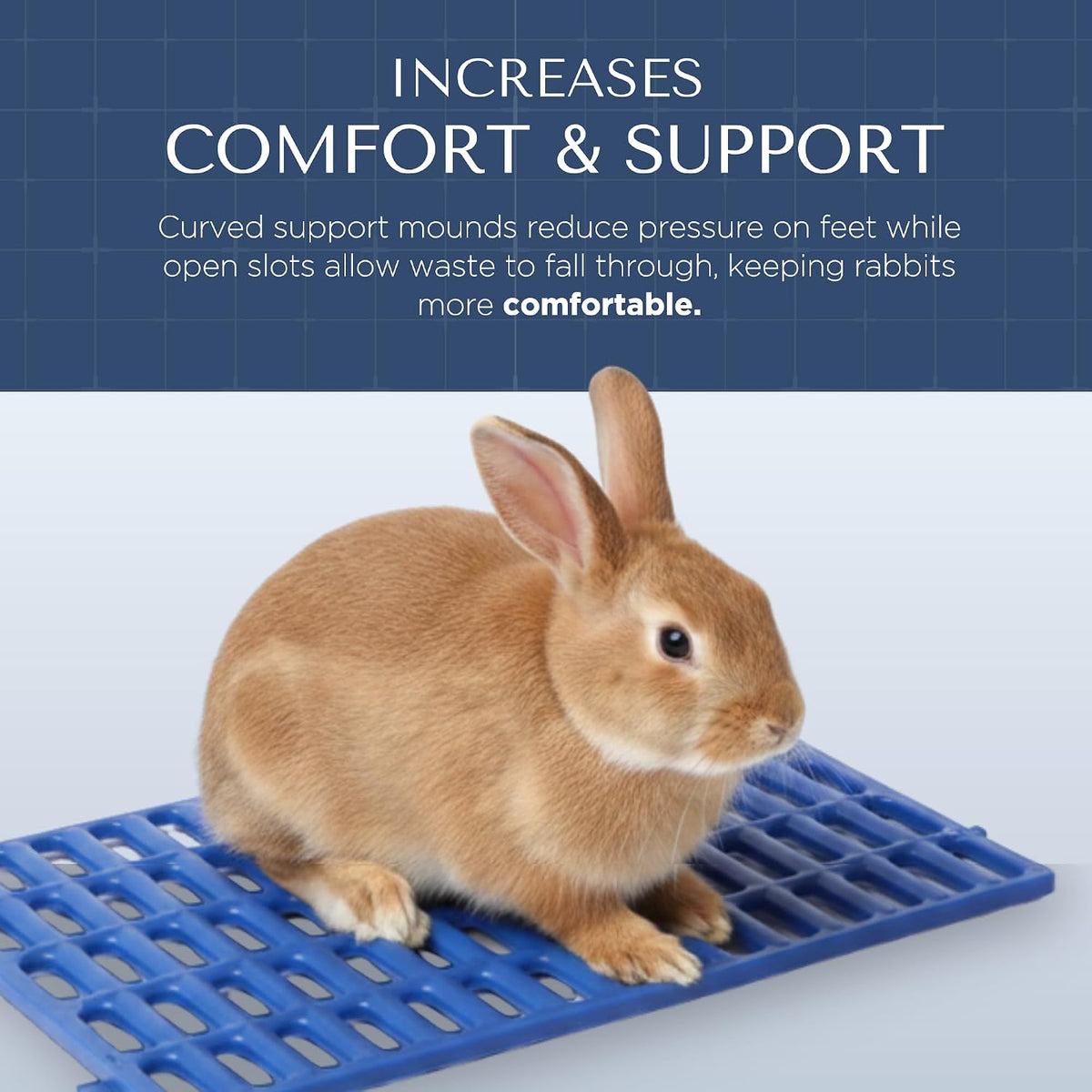 Premium Plastic Rabbit Cage Mats, 15x10 Mat - 2 Pack / Blue - image 3