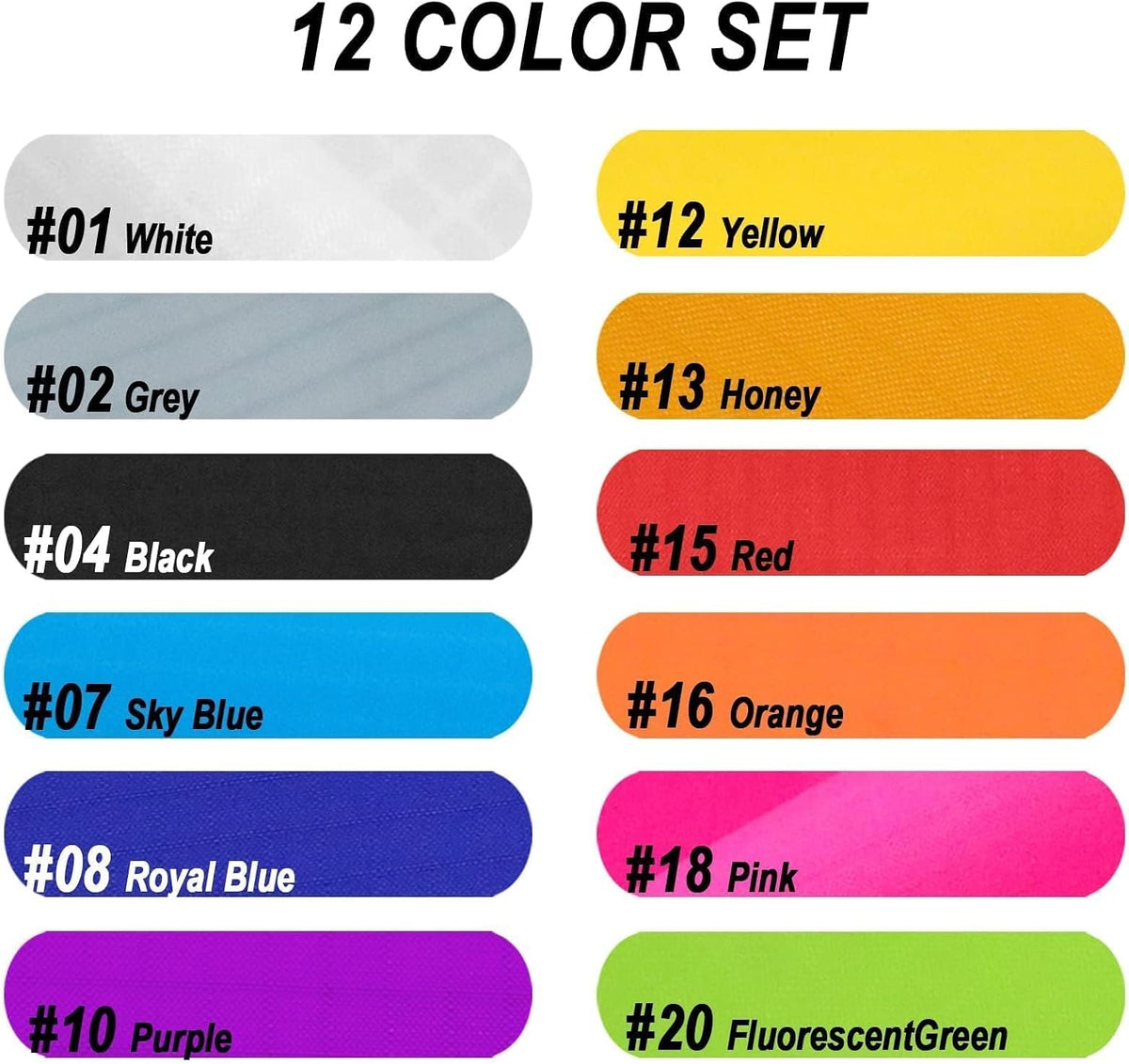 9KM DWLIFE Nylon Ripstop Fabric, 6 Color Set: 60x39 Inch - 12 Colors Set / 1 Meter: 60"x39" - image 2