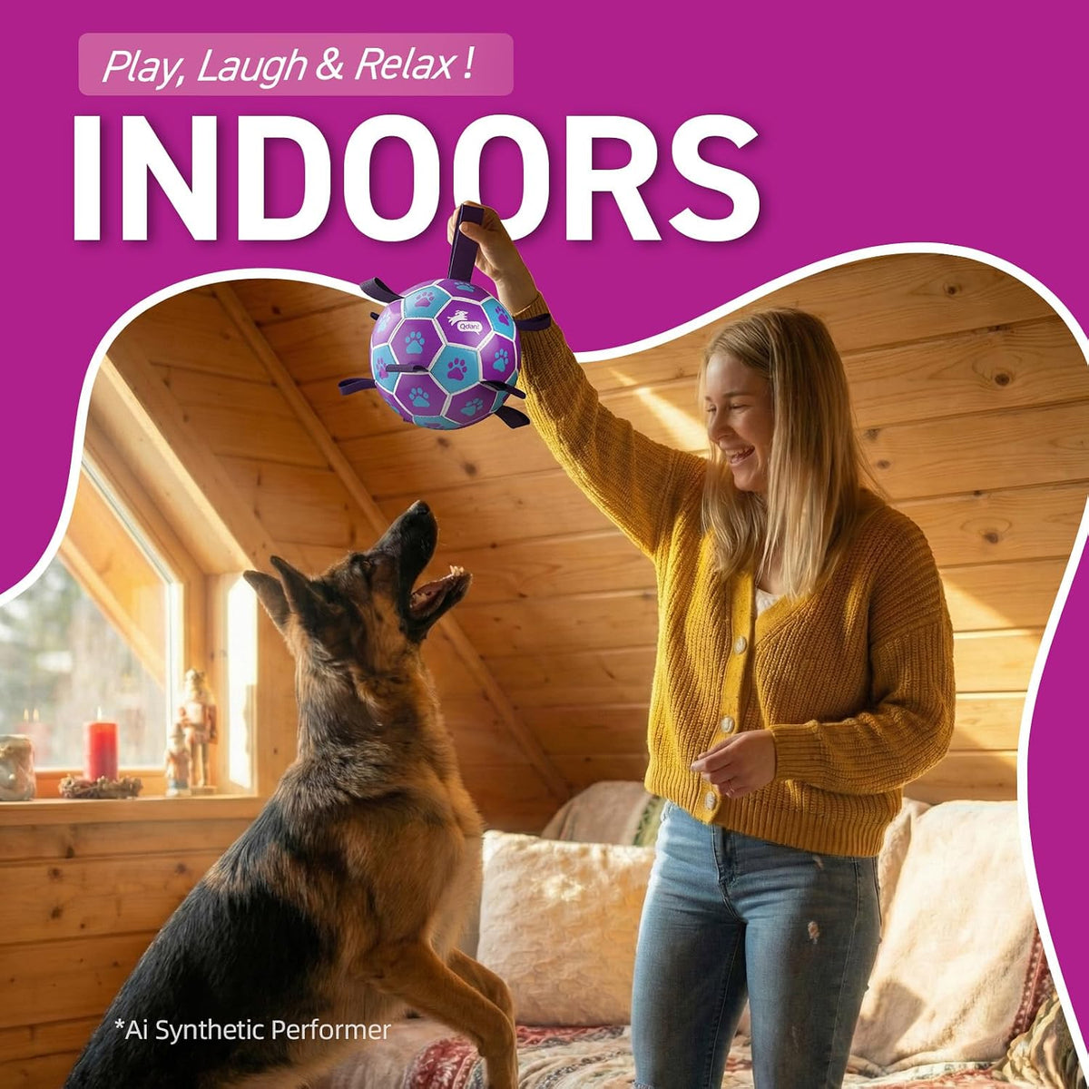 QDAN Dog Balls, Herding Balls for Dogs - Purple-Blue / Extra Large Size 5 (9 Inch) - image 4