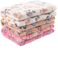 MIWOPET 3 Pack Fleece Pet Blankets Warm Bed Throw for Dogs & Cats - Brown/Pink/White / Medium (30"*20")