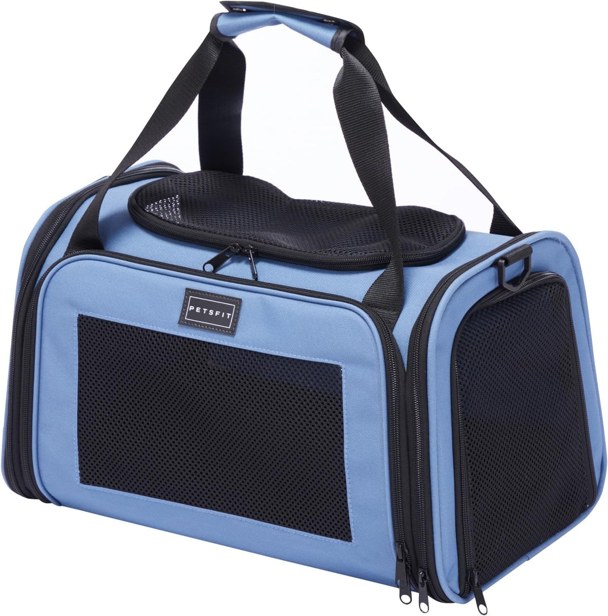 Petsfit Cat Carrier Airline Approved, 17.5×10.5×10.5 in - 17.5"L x 10.5"W x 10.5"H / Blue