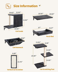 Heavy Duty Cat Wall Shelves for Large Cats - 6-in-1 - image 2