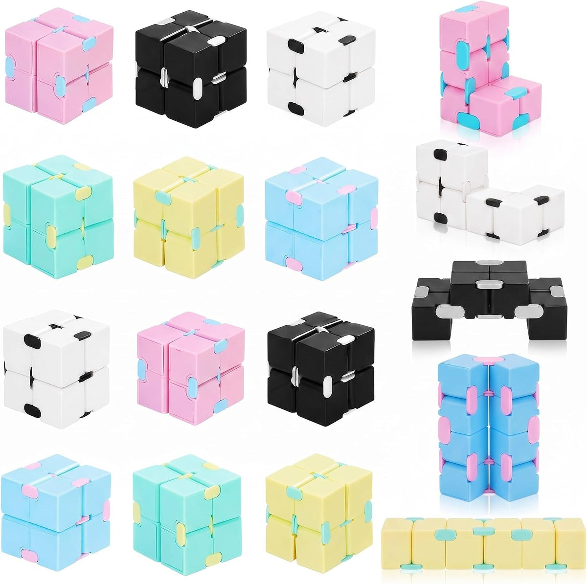 Skylety mini infinity cube fidget toys in bright colors, 6 pack - view 2