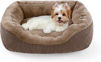 Medium Dog Beds for Medium Dogs Washable - S PLUS (25"x21"x8") / Dark Brown