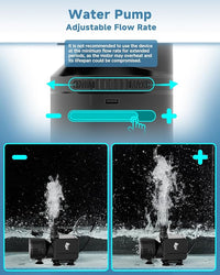AQQA Dual-Use Aquarium Filter,Fish Tank Filter + Small Water Pump,Filtration,Wave-Making,Dissolved Oxygen,Water Circulation,Water Changes,Fountains Multifunctional Pump,Saltwater Freshwater (18W)