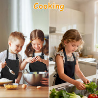 IAGBIBUI 12 pack of black kids aprons with two front pockets - view 16