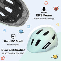 OUWOER toddler and kids bike helmet with vents and adjustable dial - view 26