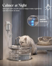 Glass Pet Water Fountain 108 oz for Cats & Small-Medium Dogs, Quiet Pump