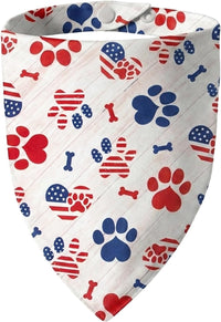 Fall Dog Bandana Artistic Sketch Maple Leaf Golden Orange - American Flag A / X-Large