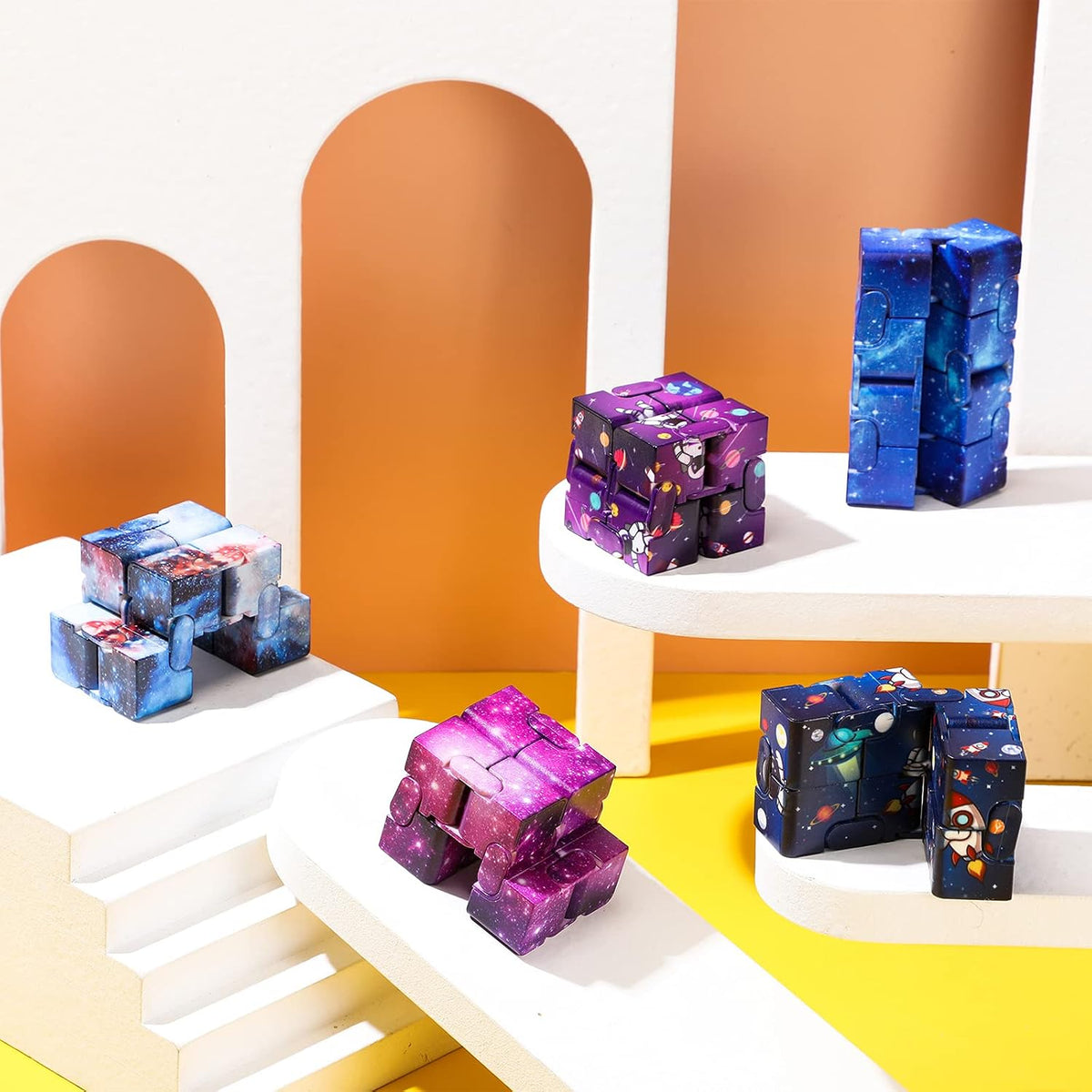 Zhanmai 20 Pieces Galaxy Infinity Cube Fidget Sensory Toy - 10 / Fresh Style - image 4