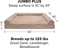 Furhaven Orthopedic Dog Bed for Large Dogs w/ Removable Bolsters - Jumbo Plus / Almondine - image 2