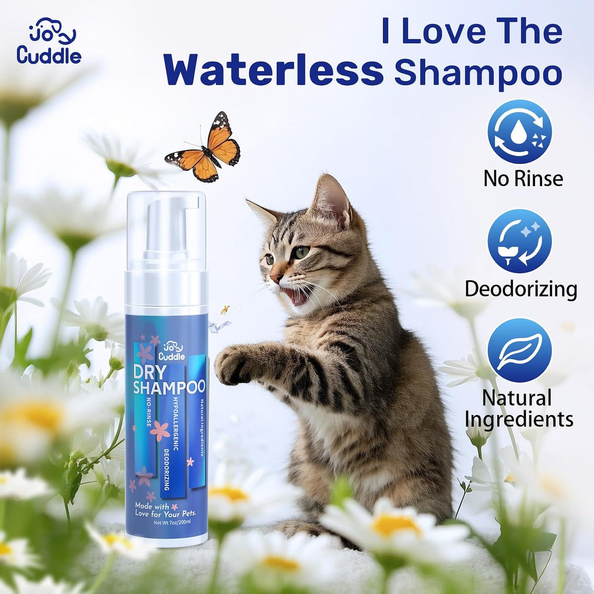 Waterless Cat Shampoo, No Rinse Foam Cat Bath - Dry Shampoo - image 2
