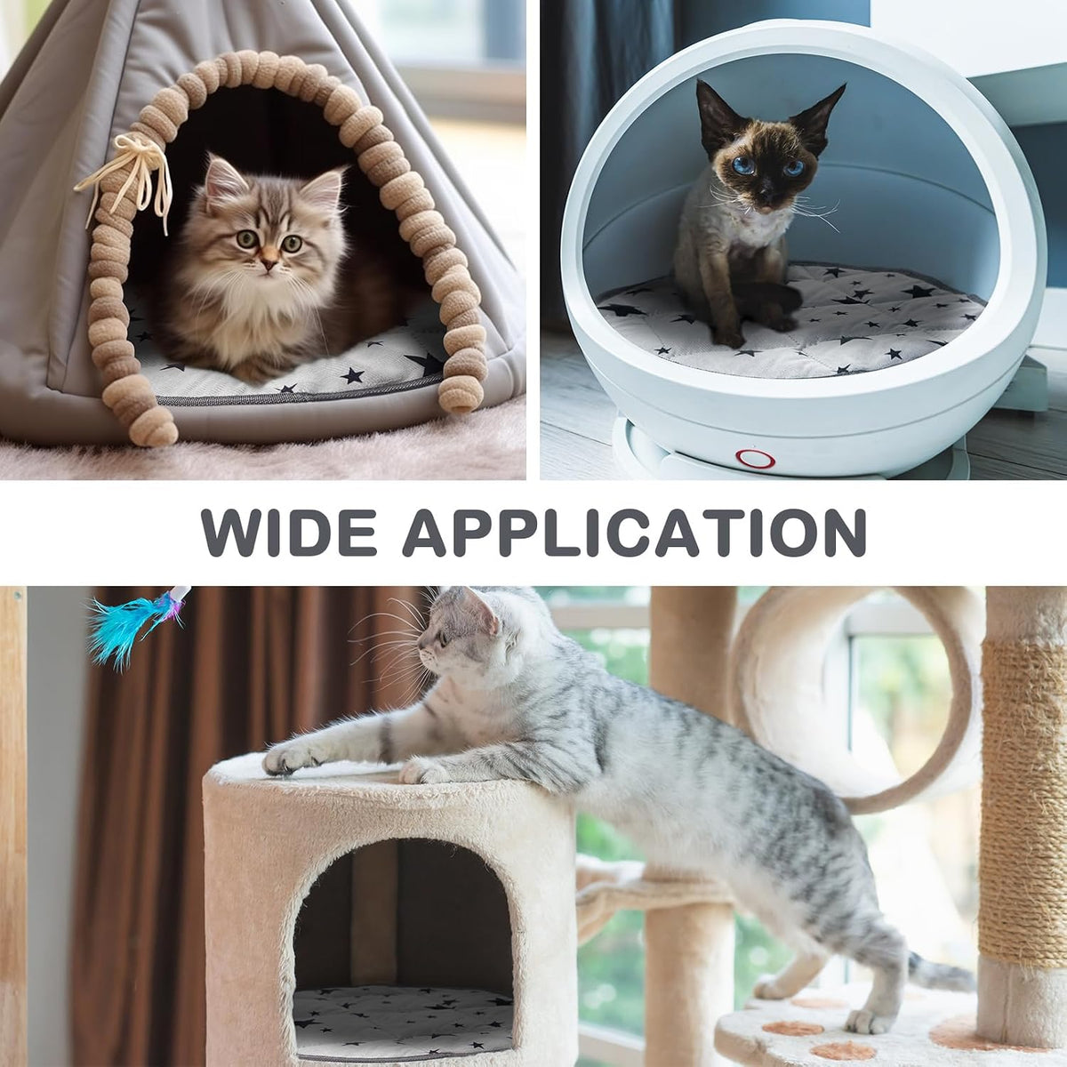 4 Pack Self Warming Cat Bed - Gray / 12'' / Round - image 3