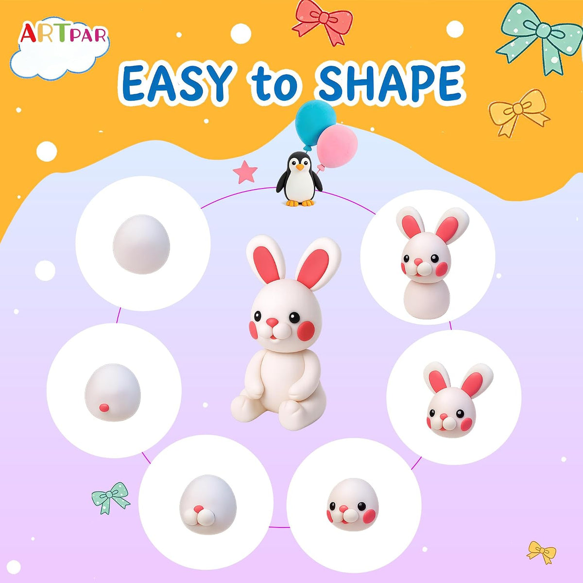 ARTPAR Air Dry Clay for Kids - 102 Colors - image 3