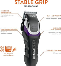 Wahl Pro Animal Stable Grip - Comprehensive Equine Grooming Kit - Light Body Clipping - Trimming Face, Ears & Fetlocks - Stable Grip Clipper - Easy-to-Adjust Cutting Lengths - Long Power Cord