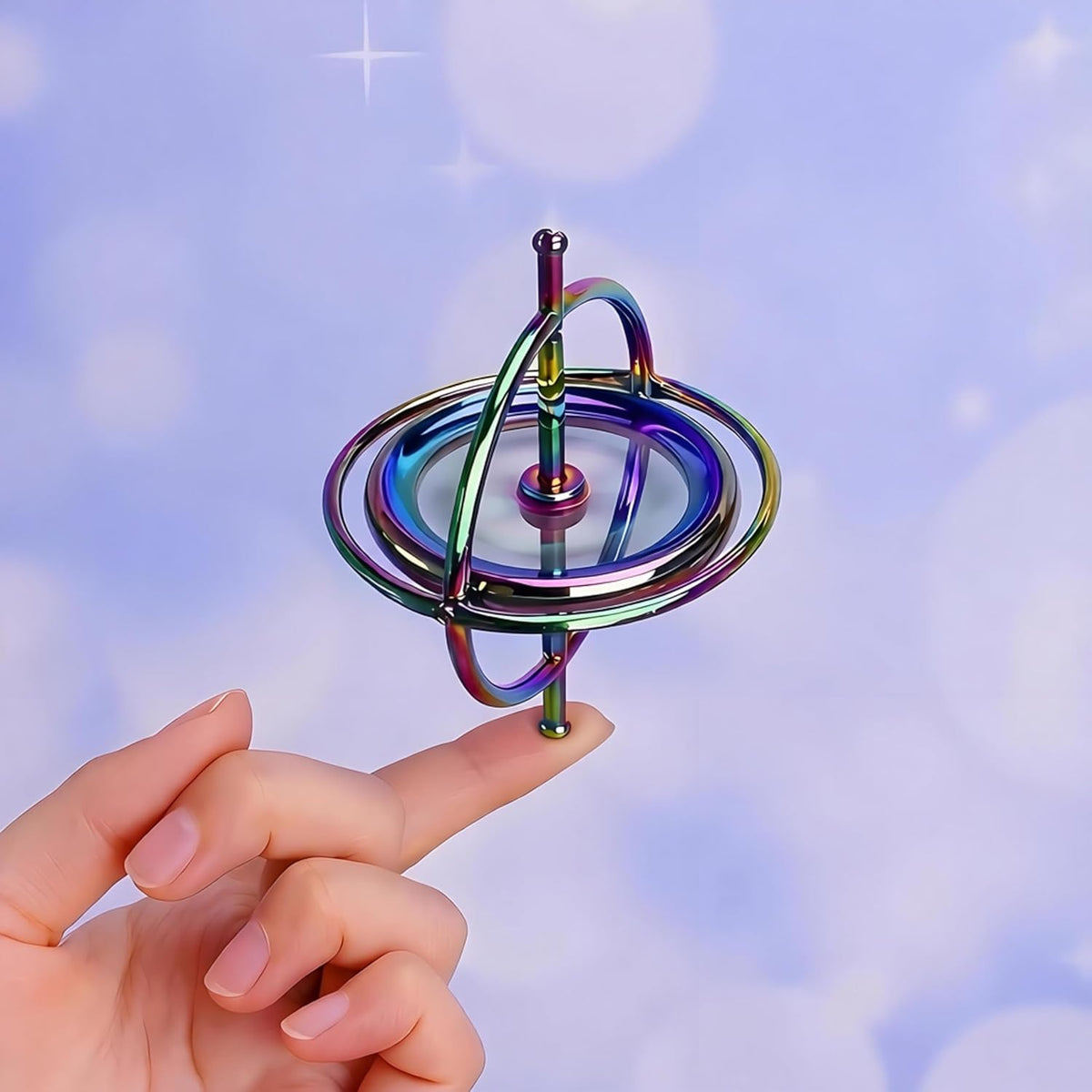 Joytech Precision Gyroscope Metal Anti-Gravity Spinning Top Balance - Colorful - image 4