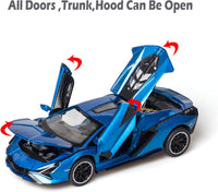 Lambo Toy Car Sian FKP3 Die-Cast Car Model with Lights and Sound Pull - Blue - image 3