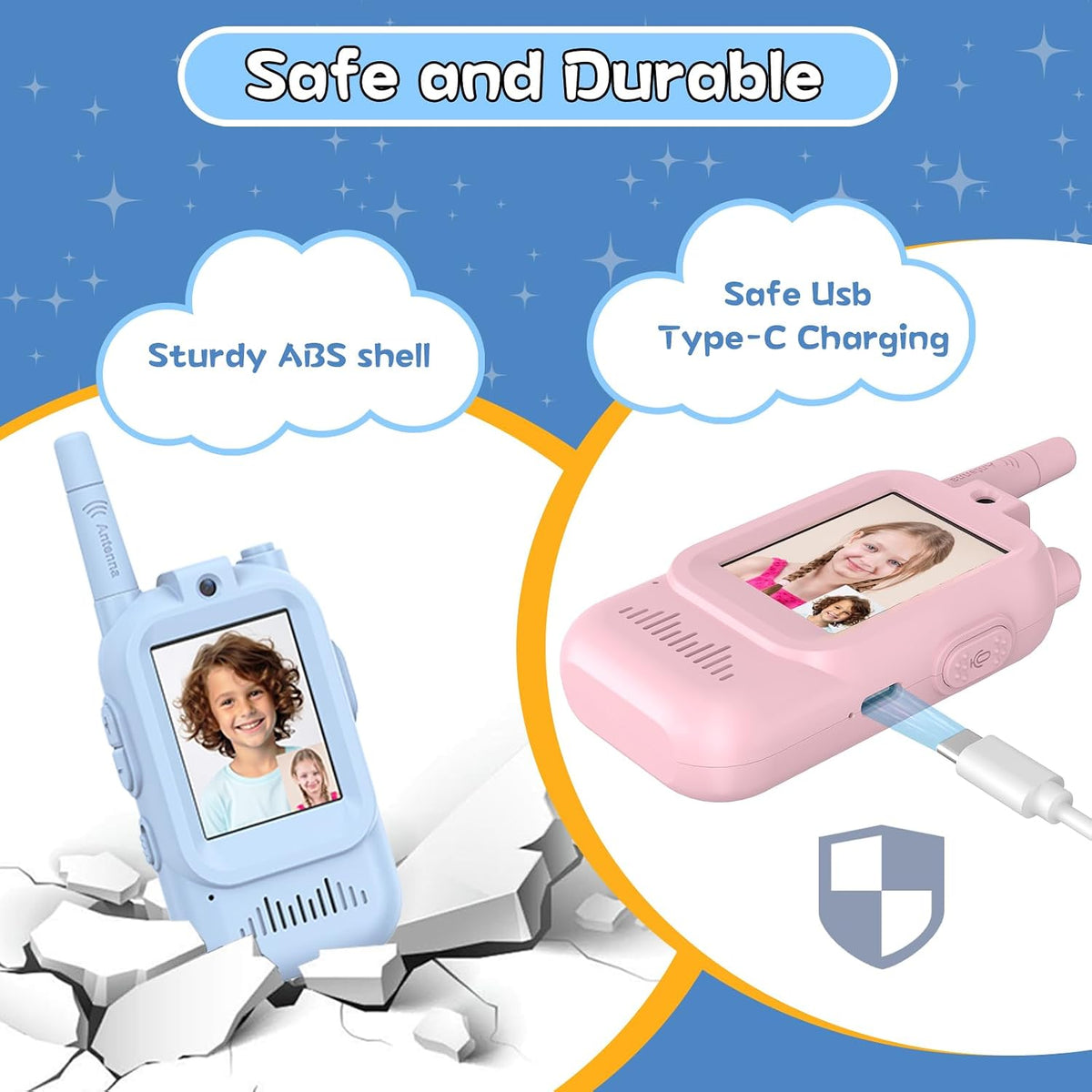 Video Walkie Talkies for Kids - Pink+Blue - image 4