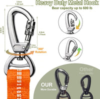 Dog Leash Heavy Duty, Bungee Leash Reflective Car Seat Belt for Dogs Brown – Essentials for Dogs - Oragne - image 2