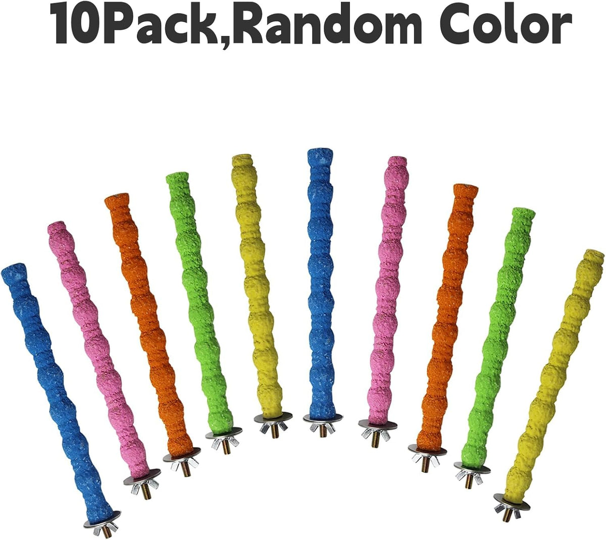 3PCS Bird Perch Parrot Stand Cage Accessories Natural Wooden Stick - 10PCS,6.29inch - image 2