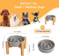 Elevated Slow Feeder Dog Bowl - Grey / 1.5 Cups - image 2