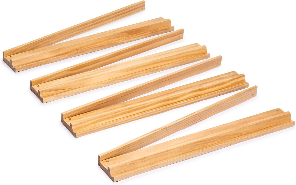 Yellow Mountain Imports chestnut wooden mahjong racks with magnetic pushers, set of 4, 18 inches - view 13