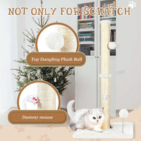 ANWA 32" Tall Sisal Cat Scratching Posts Tree for Indoor Cats Adults - Basic Cat Post Cream White - image 4