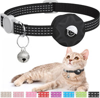 AirTag Cat Collar, Reflective Kitten Collar Breakaway – Essentials for Cats - Black