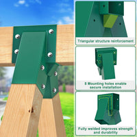 BeneLabel green A-frame middle swing set bracket made of powder coated steel - view 13