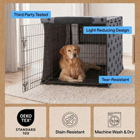GORILLA GRIP Dog Enclosure Crate Cover Kennel Cage Topper 42in - Gray Black Paw / 48" X 30" X 33" - image 3