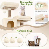 Globlazer Extra Tall Cat Tree Tower for Indoor Cats, F76 - Beige / 76 inch - image 4