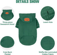 Small Dog Hoodie,Warm Winter Dog Sweater with Pocket & Leash Hole – Essentials for Dogs - Dark Green / M (Back: 16",Chest: 22", Neck: 13") - image 4