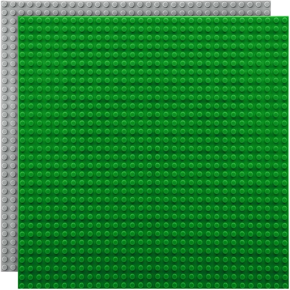 Lekebaby 6 Pack Classic Baseplates 10" x 10" - Green/Grey / 2 Pack