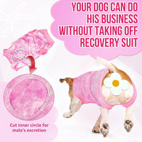 Lukovee Recovery Suit for Dogs, Zipper On Recovery Suit for Female Male Dog, Onesie Abdominal Wounds Cone E-Collar Alternative Prevent Licking Spay Recovery Suit