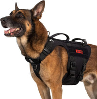 OneTigris Tactical Dog Harness with 5X Metal Buckle - L / Black