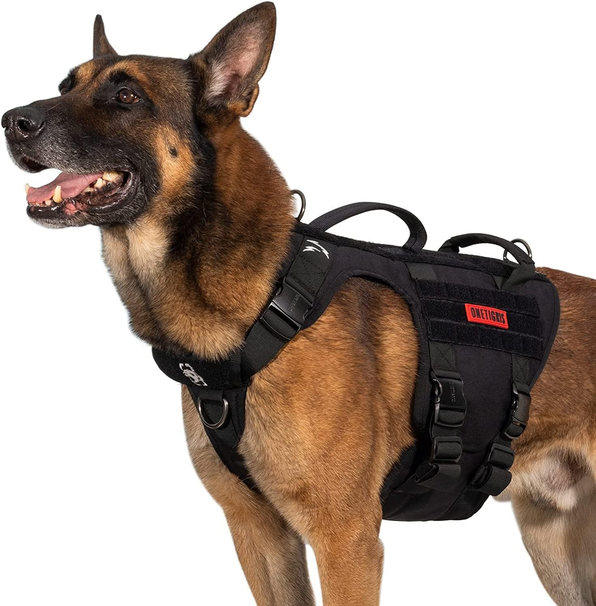OneTigris Tactical Dog Harness with 5X Metal Buckle - L / Black