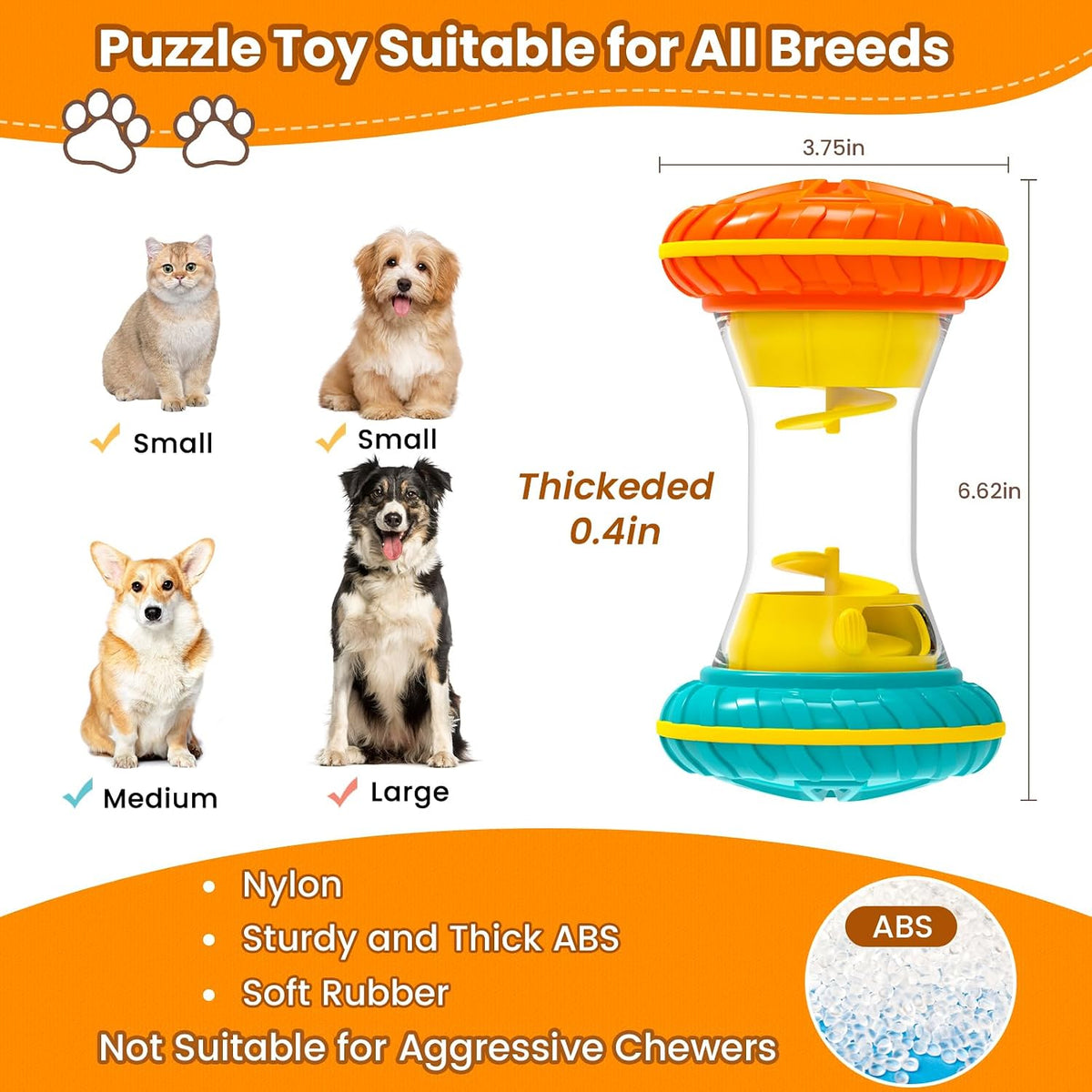 Interactive Dog Toys, Dog Puzzle Toys for Smart - Yellow - image 2
