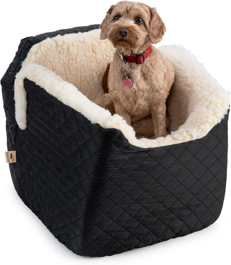Snoozer Lookout I Car Seat, Dog Car Seats for Small Dogs - Black Quilted / Small