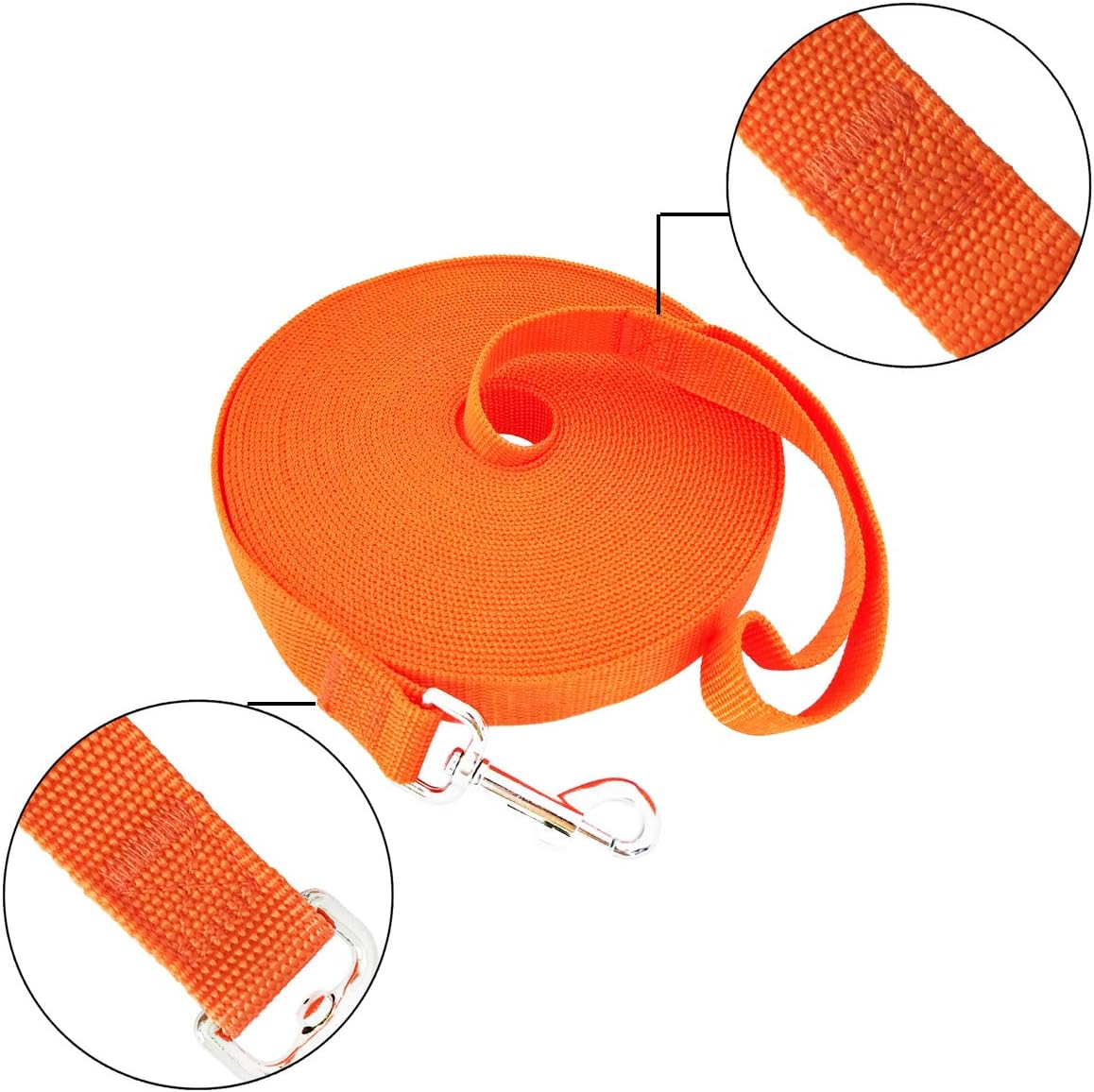 SALO Nylon Training Dog Leash for Small Medium Large Dogs - Orange / 3/4 inch x 50 feet - image 2