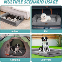 Orthopedic Dog Bed for Large Dog, XL Pet Couch for Extra Large Dog, Big Supportive Foam Bolster Sofa with Waterproof Lining Cover, Anti-Slip, Comfort, Washable, 42x30x7.5 in, U Shape, Grey