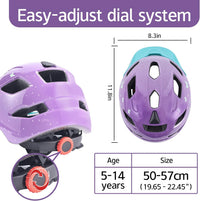 OnBros Kids Bike Helmet Boys Girls Youth Visor Adjustable 50-57CM – Fun for Kids & Family - A-Purple Butterfly[HOT] - image 2