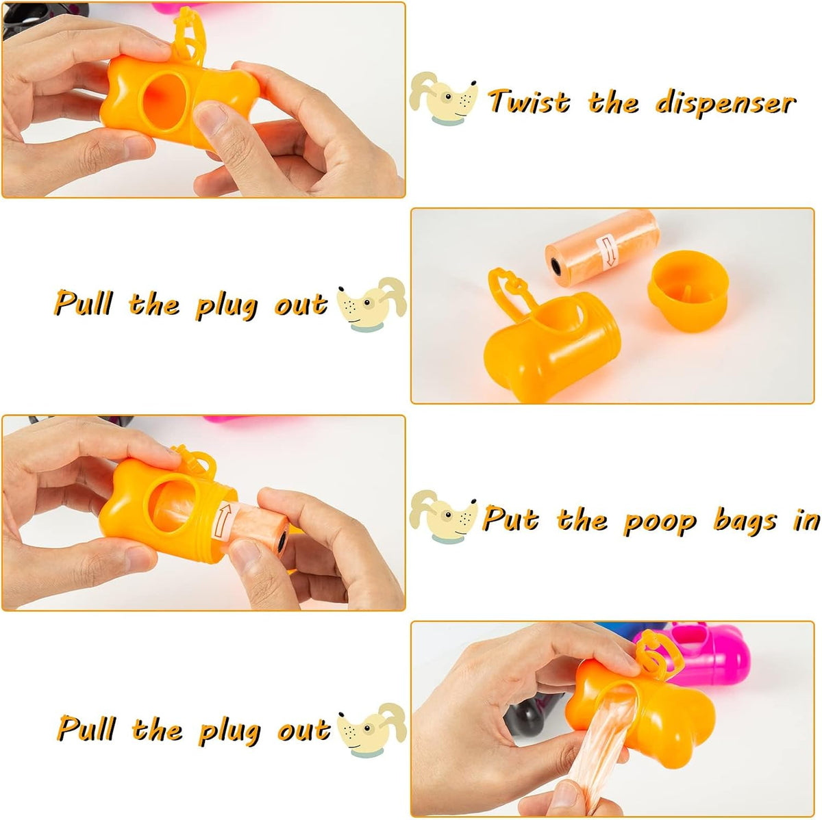 10 Pack Bone Shaped Poop Bag Dispenser Pet Waste Disposal Bag - Random Color (80 Pack) - image 4