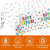 Fall Thanksgiving decorations, Disposable Tablecloth - round dot birthday - image 3