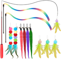 Cat Toys for Indoor Cats, 13 Packs Interactive Cat Wand Toy Set – Essentials for Cats - Multicolor / 13 Packs A
