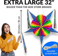 Mexican Piñata, Christmas Pinata - Electric Blue 32" - image 3