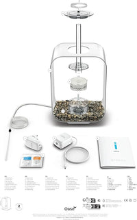 biOrb Life 15 Acrylic 4-Gallon Aquarium with Multi-Color Remote-Controlled LED Lights Modern Compact Tank for Tabletop or Desktop Display, Transparent