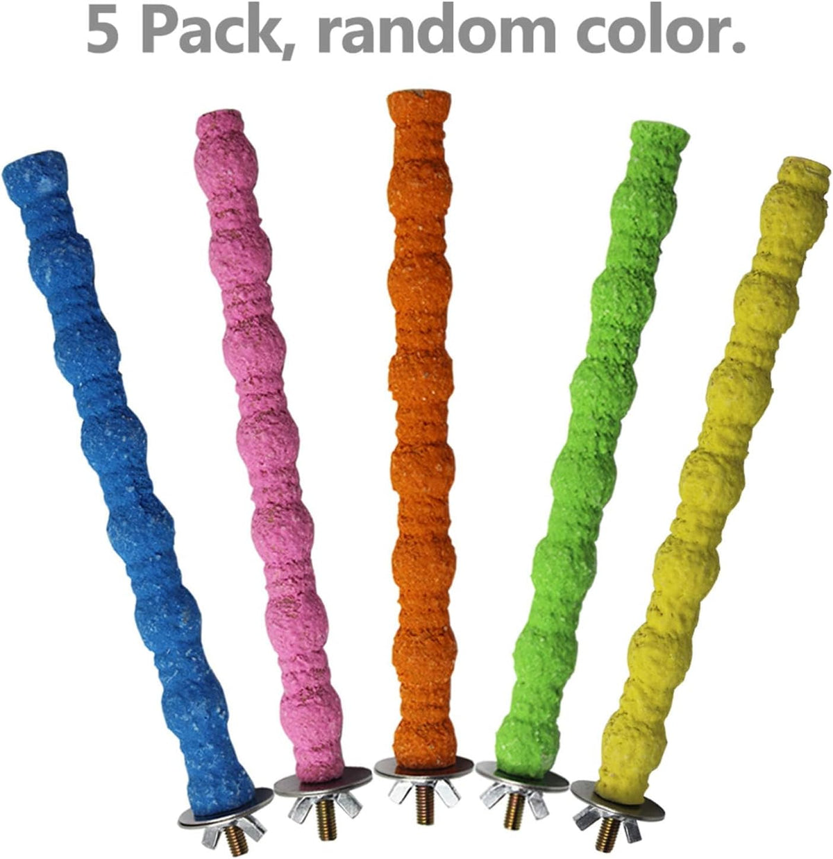 3PCS Bird Perch Parrot Stand Cage Accessories Natural Wooden Stick - 5PCS,6.29inch - image 2
