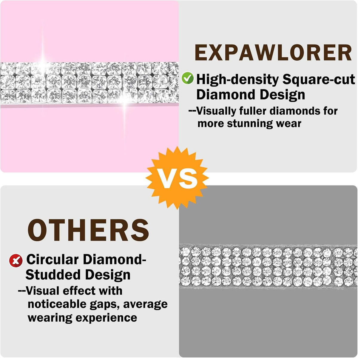 2 Pack Soft Velvet Safe Bling Diamond Cat Collars with Bells – Essentials for Cats - Black + Purple / 9"-12" Cats / Mini Dogs - image 4